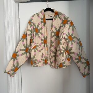 Universal Thread Women's Geometric Puffer Jacket - Cream, Pink, Green, Orange